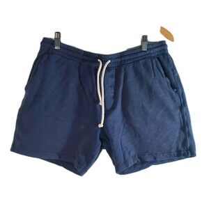 J. Crew Fleece Sweat Shorts Men's M Navy Blue Drawstring Pull On Fleece